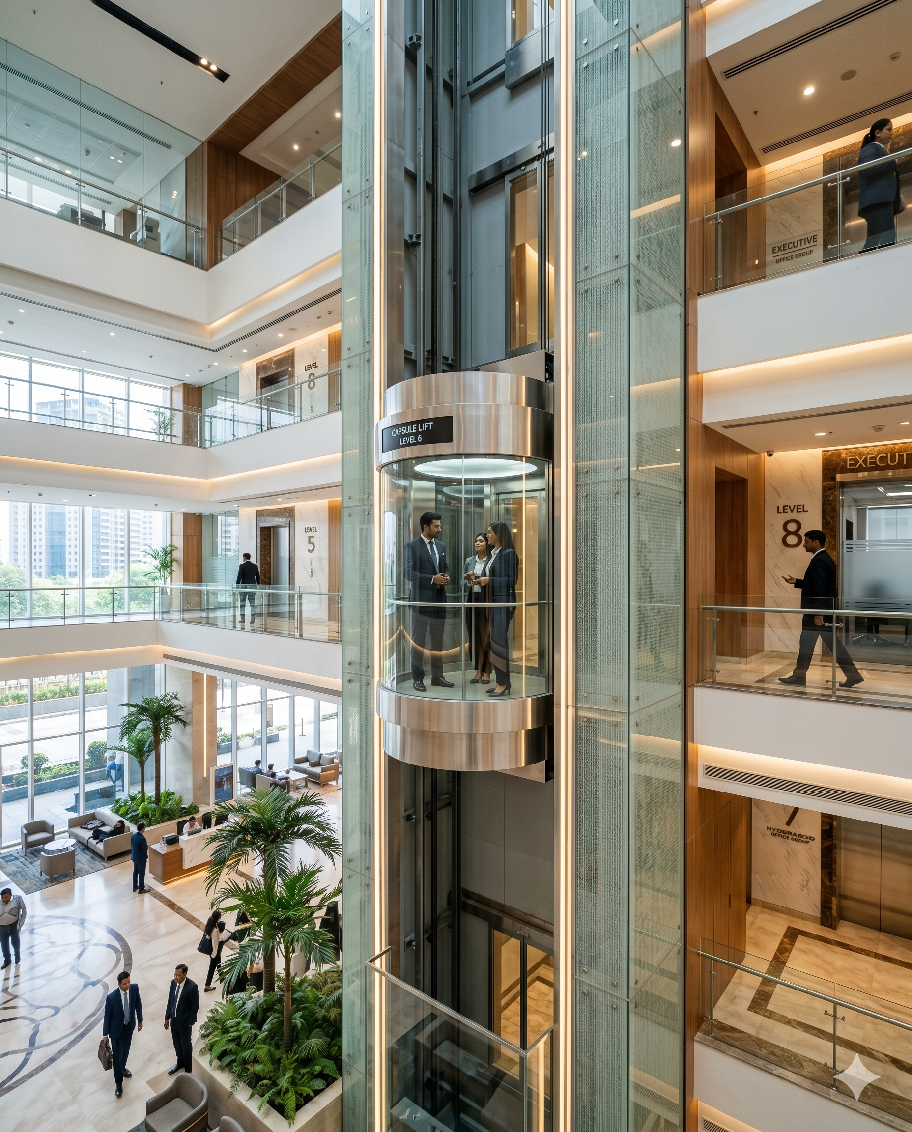 Capsule lifts in Hyderabad commercial projects